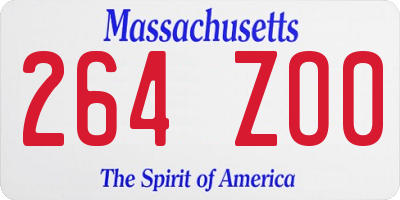 MA license plate 264ZO0
