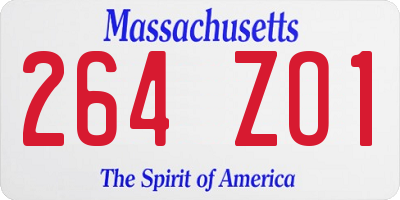 MA license plate 264ZO1