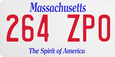 MA license plate 264ZP0