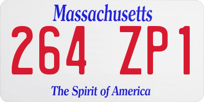 MA license plate 264ZP1