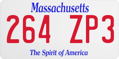 MA license plate 264ZP3