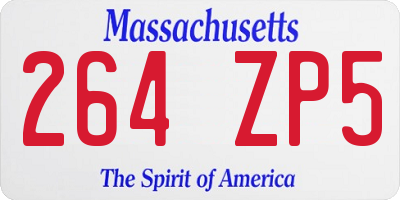 MA license plate 264ZP5