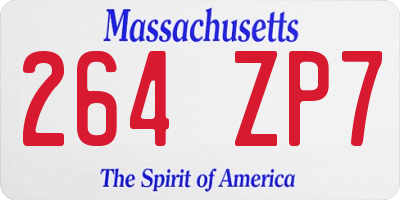 MA license plate 264ZP7
