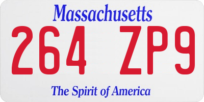 MA license plate 264ZP9