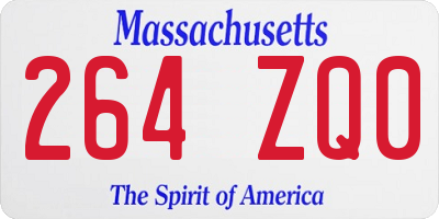 MA license plate 264ZQ0