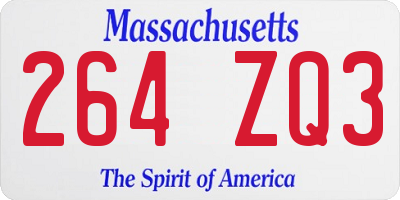 MA license plate 264ZQ3