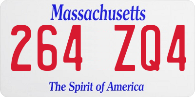 MA license plate 264ZQ4