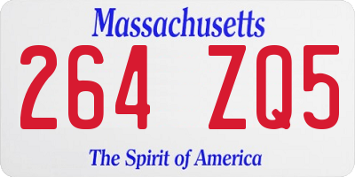 MA license plate 264ZQ5