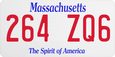 MA license plate 264ZQ6