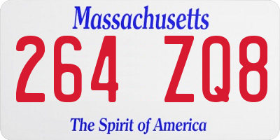 MA license plate 264ZQ8
