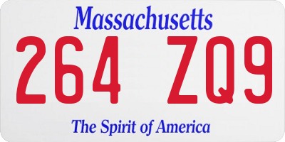 MA license plate 264ZQ9