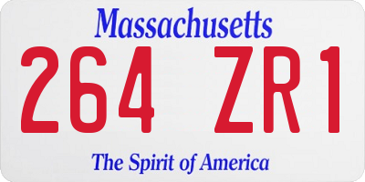MA license plate 264ZR1