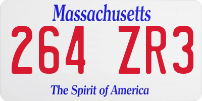 MA license plate 264ZR3