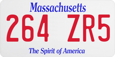 MA license plate 264ZR5