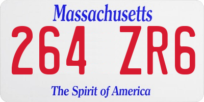 MA license plate 264ZR6