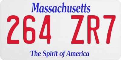 MA license plate 264ZR7