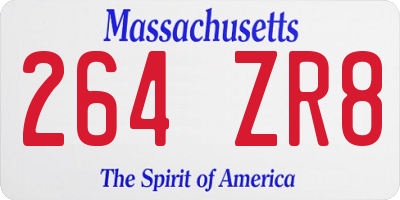 MA license plate 264ZR8