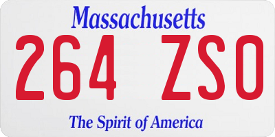 MA license plate 264ZS0