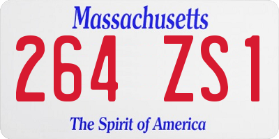 MA license plate 264ZS1