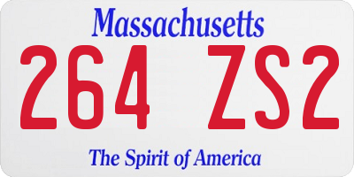 MA license plate 264ZS2
