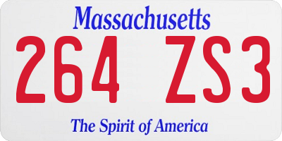 MA license plate 264ZS3