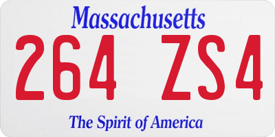MA license plate 264ZS4