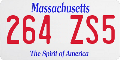 MA license plate 264ZS5