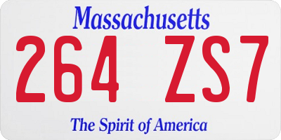 MA license plate 264ZS7