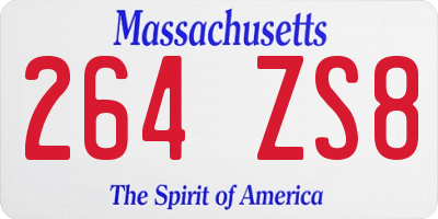 MA license plate 264ZS8