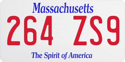 MA license plate 264ZS9