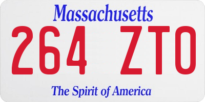 MA license plate 264ZT0