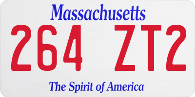 MA license plate 264ZT2