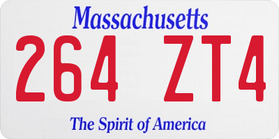 MA license plate 264ZT4
