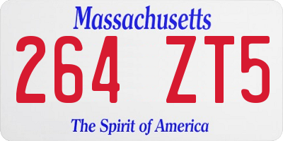 MA license plate 264ZT5