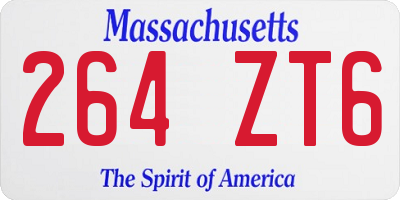 MA license plate 264ZT6