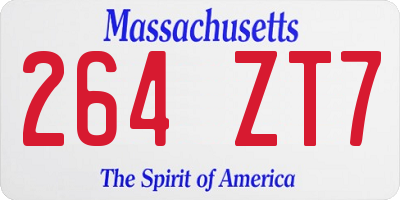 MA license plate 264ZT7