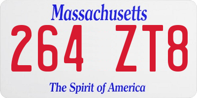 MA license plate 264ZT8