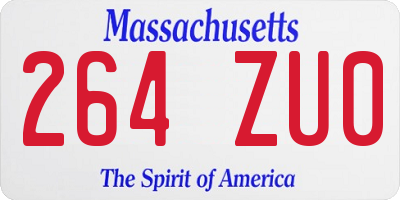 MA license plate 264ZU0