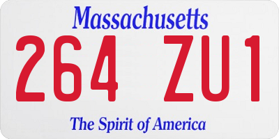 MA license plate 264ZU1
