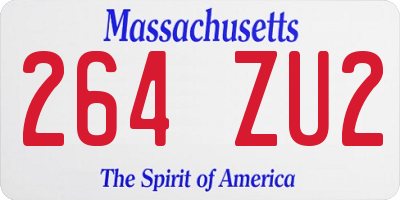 MA license plate 264ZU2
