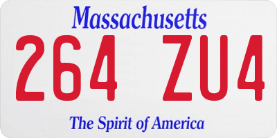 MA license plate 264ZU4