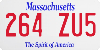 MA license plate 264ZU5