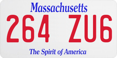 MA license plate 264ZU6