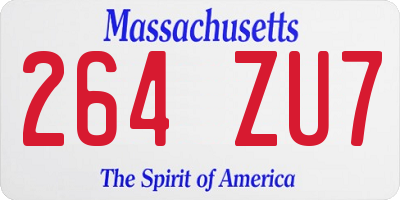 MA license plate 264ZU7