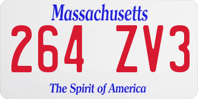 MA license plate 264ZV3