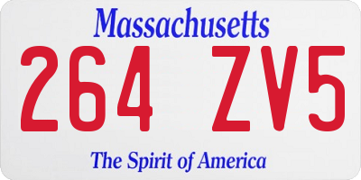 MA license plate 264ZV5
