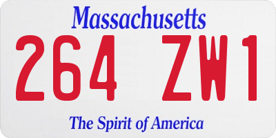 MA license plate 264ZW1
