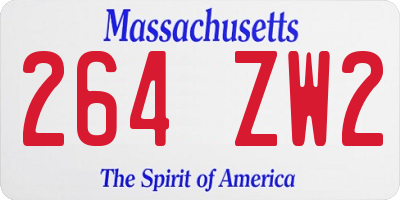 MA license plate 264ZW2