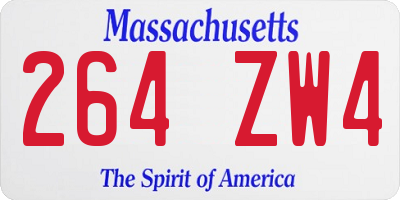MA license plate 264ZW4