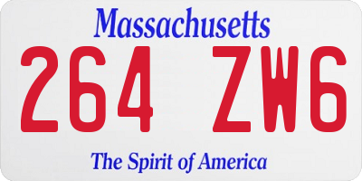 MA license plate 264ZW6